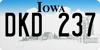 IA license plate DKD237