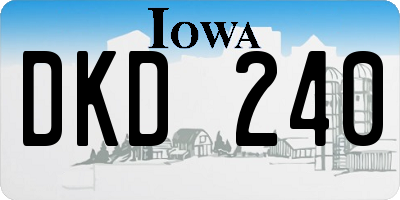 IA license plate DKD240