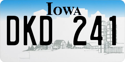 IA license plate DKD241