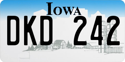 IA license plate DKD242
