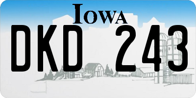 IA license plate DKD243