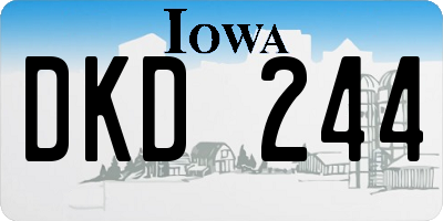 IA license plate DKD244