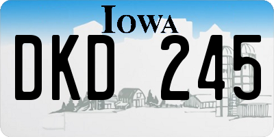 IA license plate DKD245