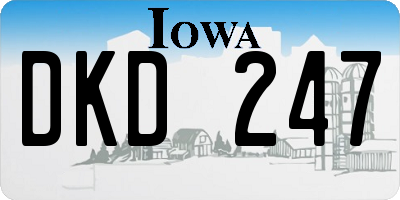 IA license plate DKD247