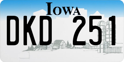 IA license plate DKD251