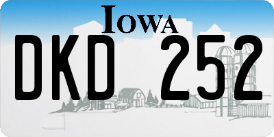 IA license plate DKD252