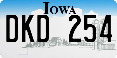IA license plate DKD254
