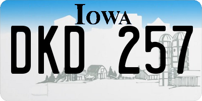 IA license plate DKD257