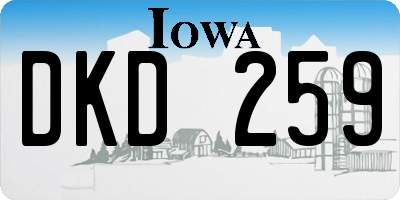 IA license plate DKD259