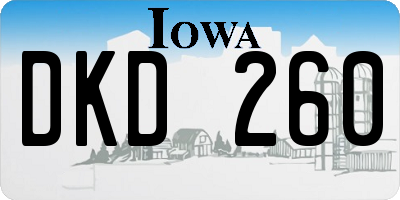 IA license plate DKD260