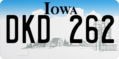 IA license plate DKD262