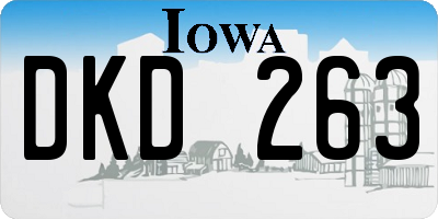IA license plate DKD263