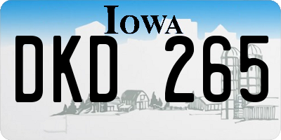 IA license plate DKD265