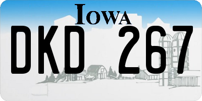 IA license plate DKD267
