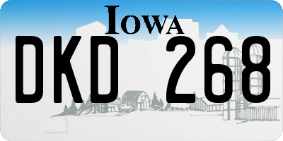 IA license plate DKD268