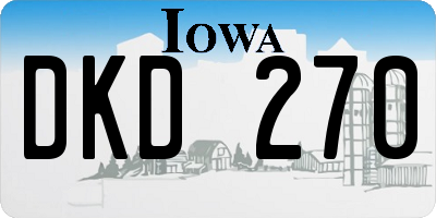 IA license plate DKD270