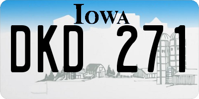 IA license plate DKD271