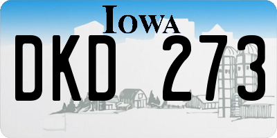 IA license plate DKD273