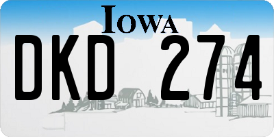 IA license plate DKD274