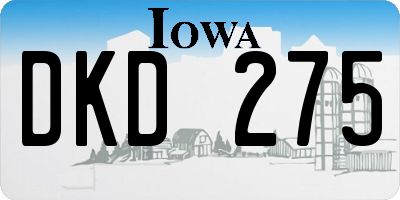 IA license plate DKD275