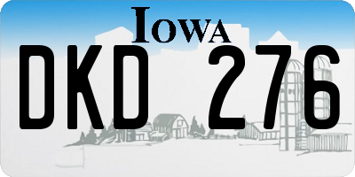IA license plate DKD276