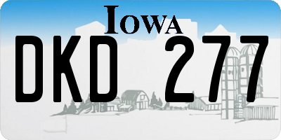 IA license plate DKD277