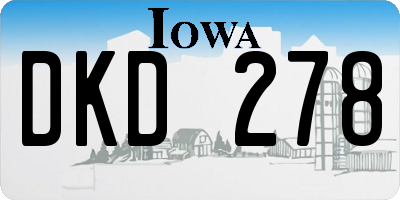 IA license plate DKD278