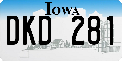 IA license plate DKD281