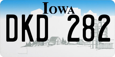 IA license plate DKD282