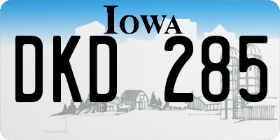 IA license plate DKD285