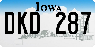 IA license plate DKD287