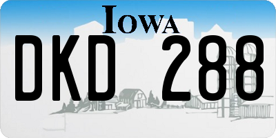 IA license plate DKD288