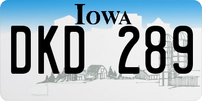IA license plate DKD289