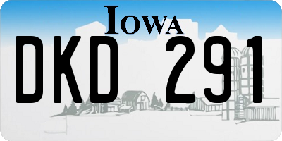 IA license plate DKD291