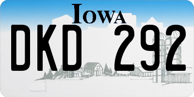 IA license plate DKD292