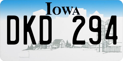 IA license plate DKD294