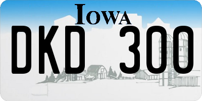 IA license plate DKD300