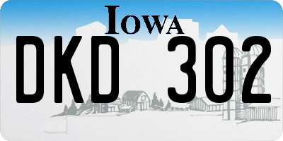 IA license plate DKD302