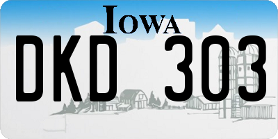IA license plate DKD303