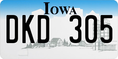 IA license plate DKD305