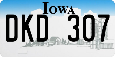 IA license plate DKD307