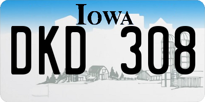IA license plate DKD308