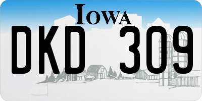 IA license plate DKD309