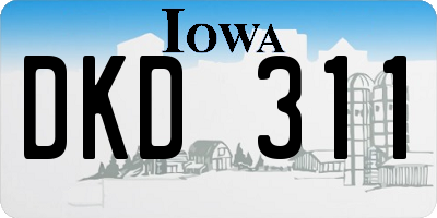 IA license plate DKD311