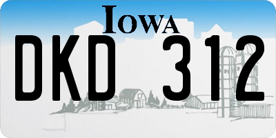 IA license plate DKD312
