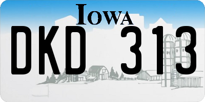 IA license plate DKD313