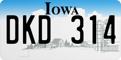 IA license plate DKD314