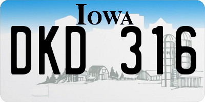 IA license plate DKD316