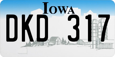 IA license plate DKD317