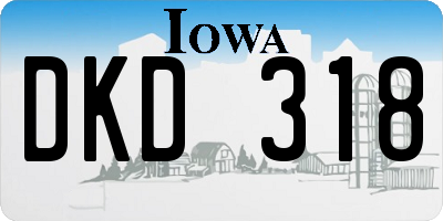 IA license plate DKD318